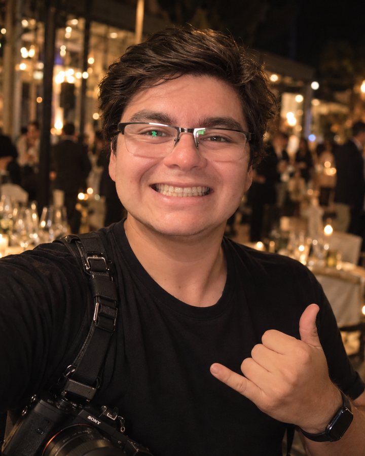 Enrique, creador de Fotos Live, en un matrimonio