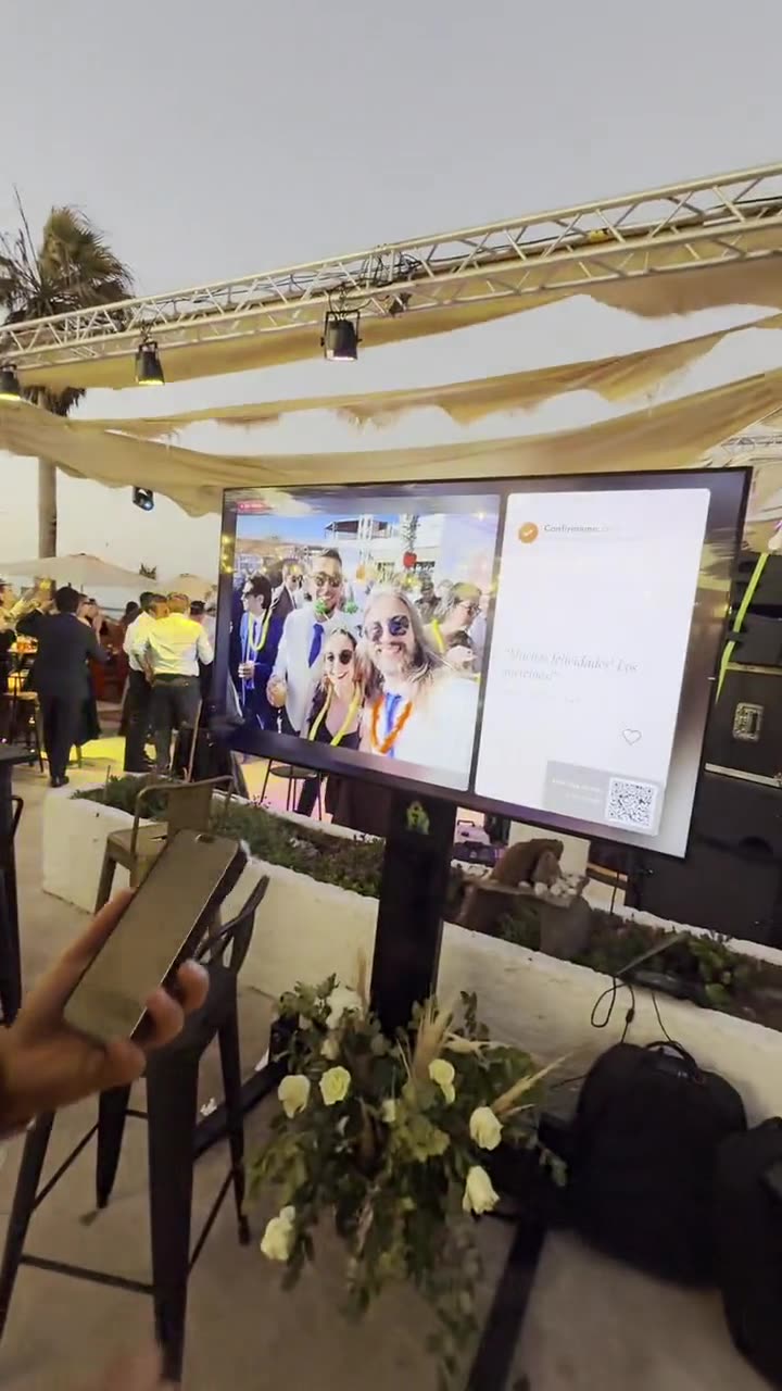 La foto apareciendo en la pantalla