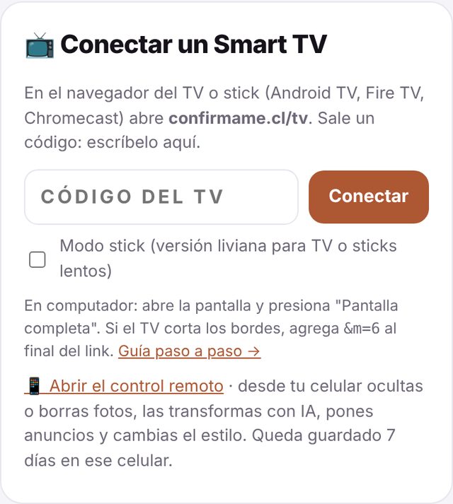 Tarjeta Conectar un Smart TV en el panel