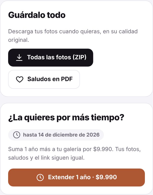 Panel, pestaña Galería: descargar y extender